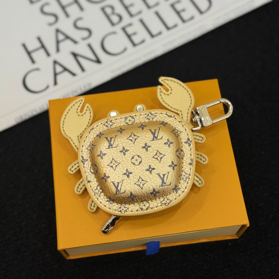 LV Gold Crab Bag Charm